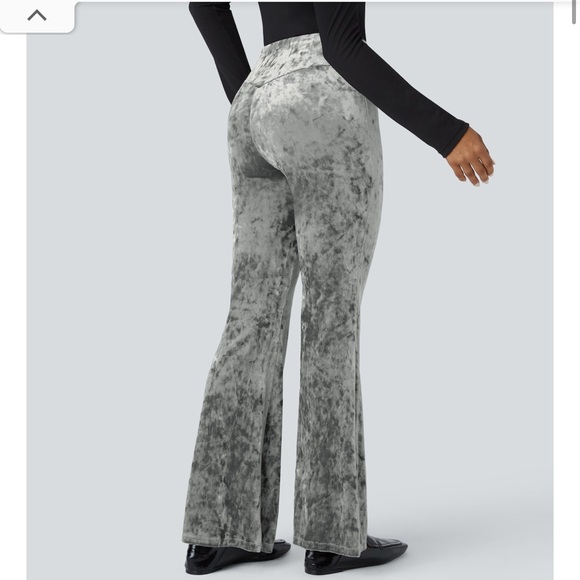 HALARA Pants - HALARA SoCinched Crossover High Waist Velvet Yoga Flare Leggings XL